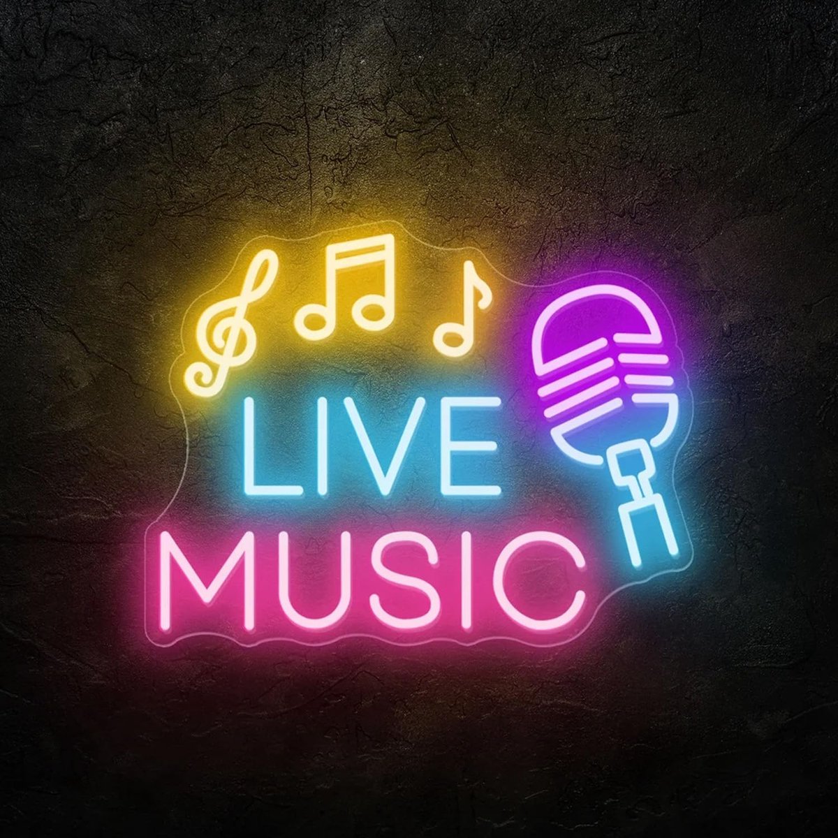 SnelShoppen - Neon bord met live-muziek LED DJ-sign, studioverlichting voor opnamestudio, jamming-kamer, sfeervolle neonlamp voor feest en muziek