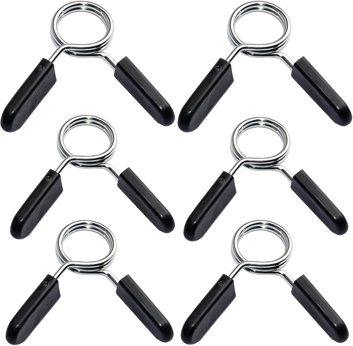 SnelShoppen - 6 stuks veerklemmen voor halters, halterstang klemmen 25 mm/28 mm/30 mm, clip voor halterstangen, ideaal voor krachttraining, fitness en