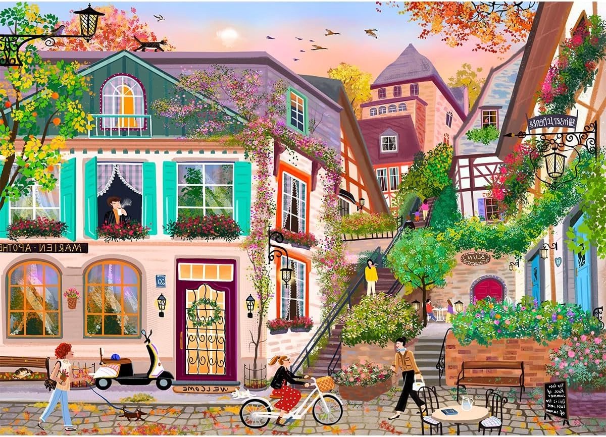 Puzzel van 1000 Stukken voor Volwassenen - Klassieke Puzzel van een Stille Stad als Cadeau voor Puzzelliefhebbers
