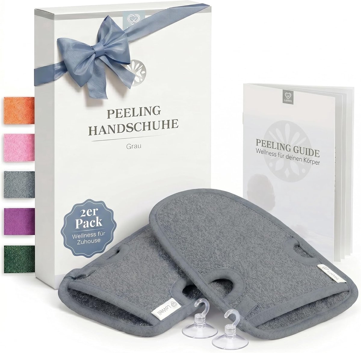 SnelShoppen - 2-Delige Scrub Handschoen - Hammam Peeling Handschoen voor Lichaam en Gezicht - Natuurlijke Viscose, Zacht en Effectief - Inclusief Scru