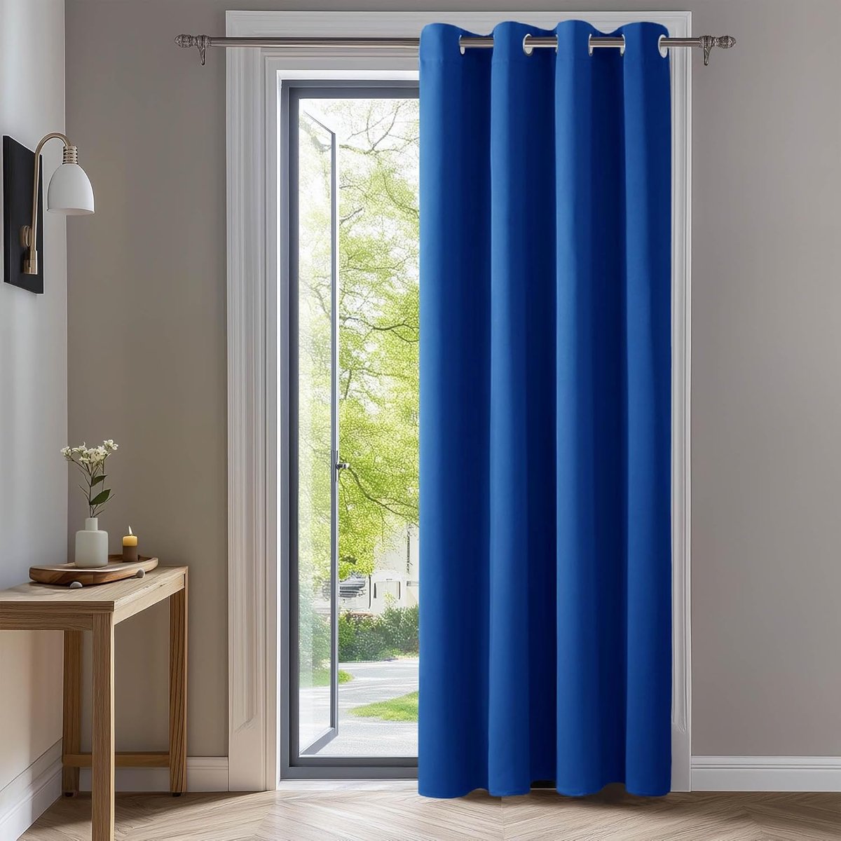 SnelShoppen - Deconovo Blackout Gordijn 140x260 cm, 1 Stuk, Koninklijk Blauw | Kant-en-klaar, Thermisch Isolerend, Geluiddempend, Met Ringen, Modern O