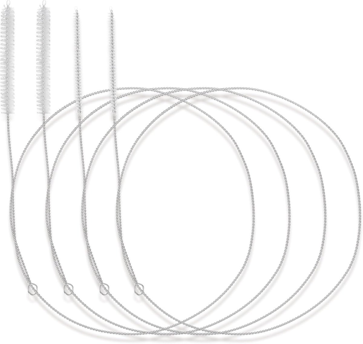 SnelShoppen - 4Pcs Flexibele Rietjes Reinigingsborstels - Lange 40 Inch Buizenreiniger - Nylon Borstels voor Koelkast, Keuken en Afvoer - Hoogwaardige