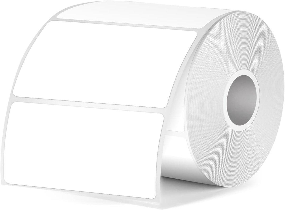 SnelShoppen - 350 Stuks Witte Rechthoekige Thermische Labels 50x25mm Vinyl Waterdicht Verwijderbaar Zelfklevend Geschikt voor M110 M220