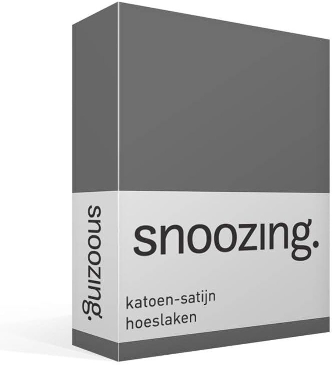 SnelShoppen - Fitted Sheet 160x210 cm - Katoen Sateen - Antraciet - Ademend, Zacht en Duurzaam - Perfect voor Slaapkamer en Gastenverblijf