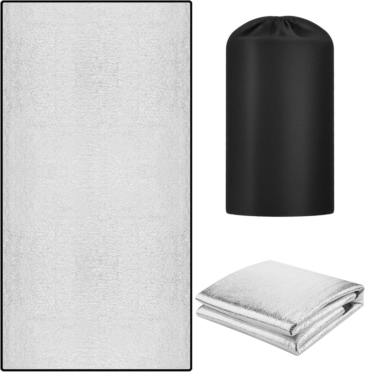 SnelShoppen - Aluminium Isolatiemats 200 x 100 cm - Vouwbaar, Ultralicht, Waterdicht, Koudebestendig - Ideaal voor Camping, Outdoor Activiteiten en Is
