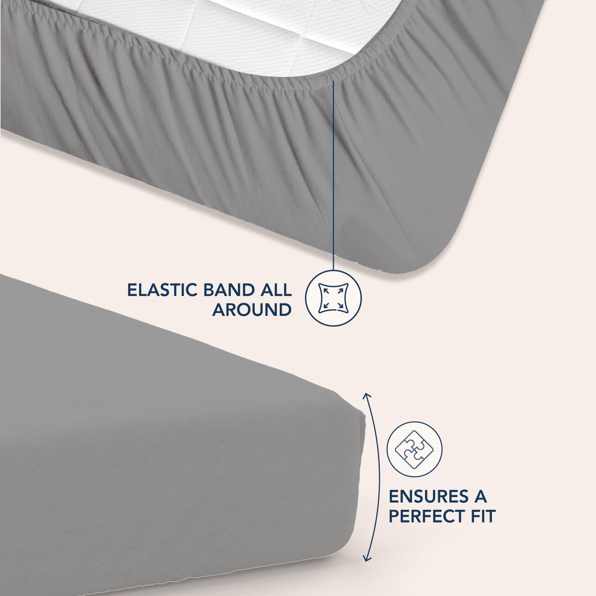 SnelShoppen - Fitted sheet 120x200 cm met 35 cm Hoody voor Dikke Matras - 100% Microvezel - Antraciet - Oeko TEX Gecertificeerd - Volledige Elastiek