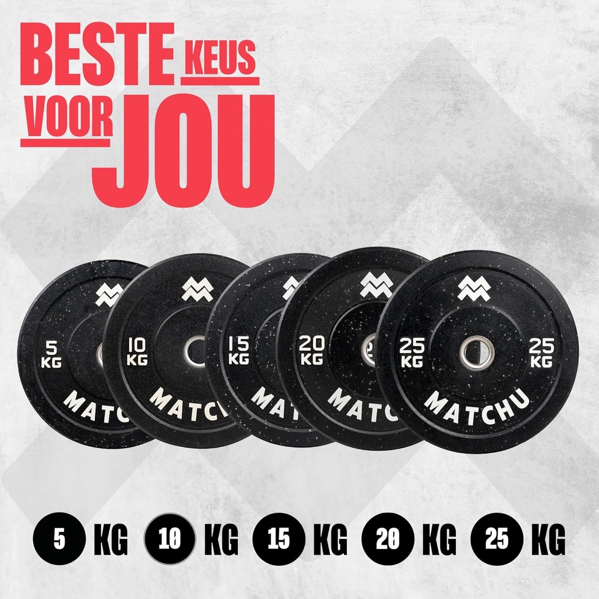 SnelShoppen - Bumper Plates Set van 2 | Dumbbell Gewichten | Olympisch Formaat | Verkrijgbaar in 5, 10, 15, 20 en 25 kg | Hi-temp Gerecycled Rubber |