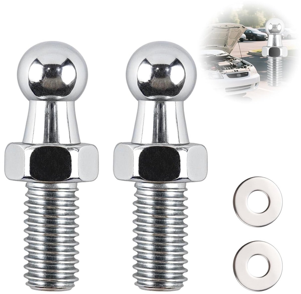 Versterkte M8 Ball Pins van RVS - 2 Stuks Ball Bolts voor Gasveren, Stabilus Lift-O-Mat en Achterklepdemper in Auto- en Scheepsbouw