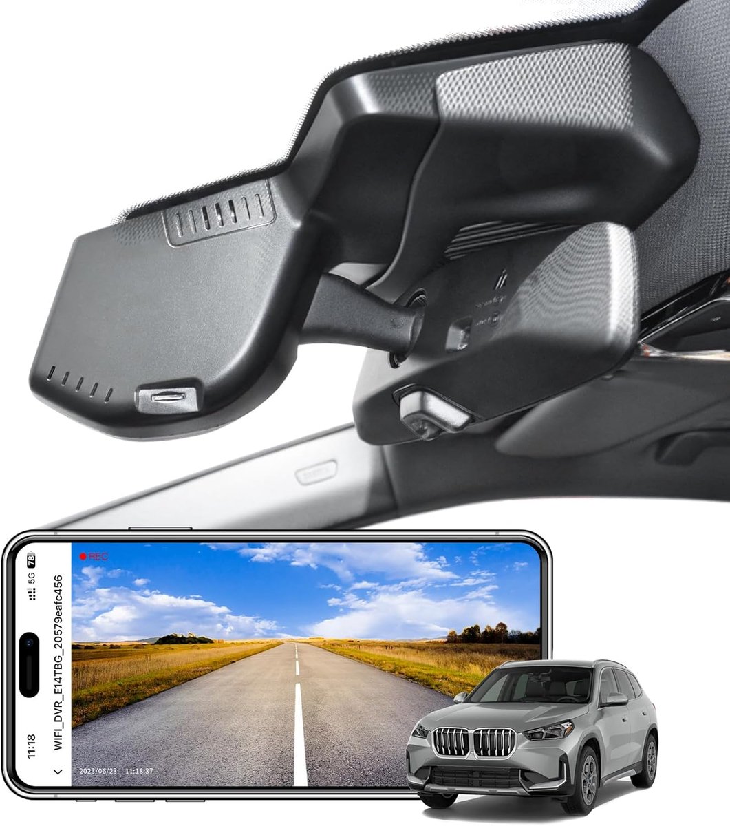SnelShoppen - 4K Dash Cam voor BMW X1 Gen3 U11/U12 2023 2024 2025, UHD 2160P Video, GPS, WiFi, 64GB Map, OEM Stijl, Perfecte Integratie