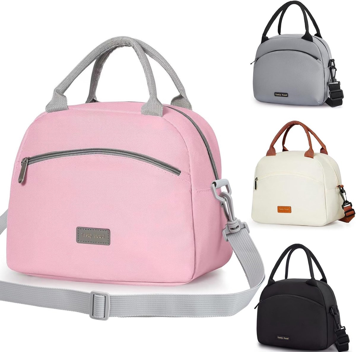 SnelShoppen - Herbruikbare Geïsoleerde Lunch Tas voor Vrouwen - Kleine Waterdichte Koeltas met Riem - Perfect voor Werk, School, Picknick en Dagelijks