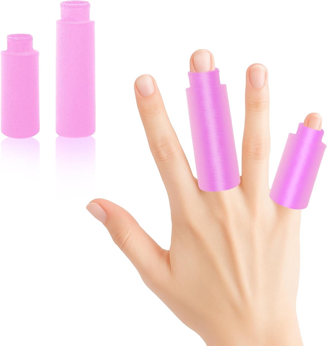 SnelShoppen - 2 Stuks Koudkompres voor Vingers, Herbruikbare IJsgel Compressiemanchet voor Kryotherapie, Roze, Maten 5cm en 7cm, Perfect voor Duim tot
