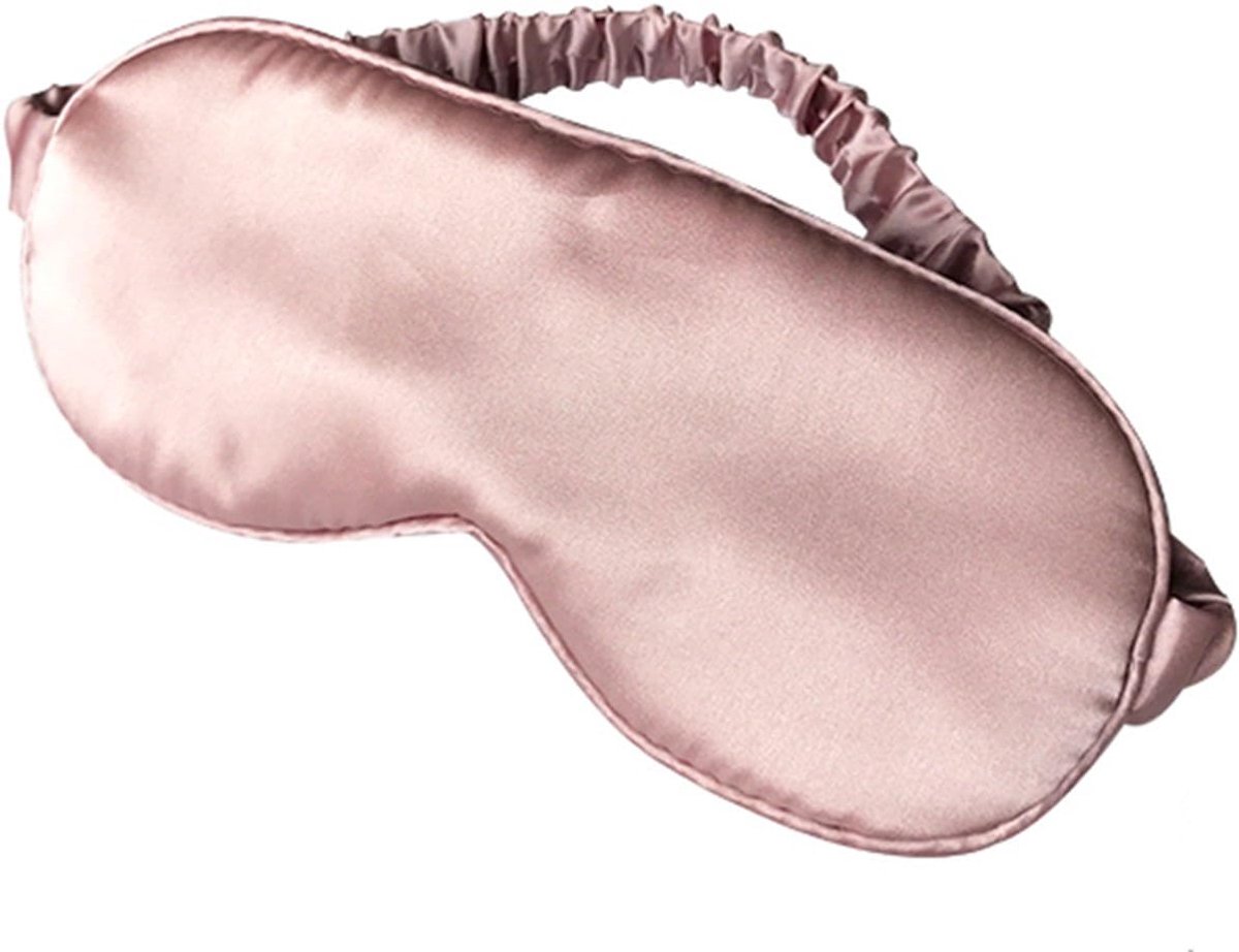 SnelShoppen - Luxe 100% Zijde Slaapmasker - Verstelbaar Oogmasker voor Volwassenen - Zacht & Comfortabel - Roze - Ideaal voor Slaap, Meditatie en Reis