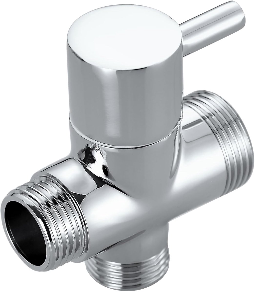 SnelShoppen - Solid Brass 3-Way Changeover Valve met Lever voor Douchekop en D22 Chroom - Geschikt voor JOHO/Görbach Accessoires
