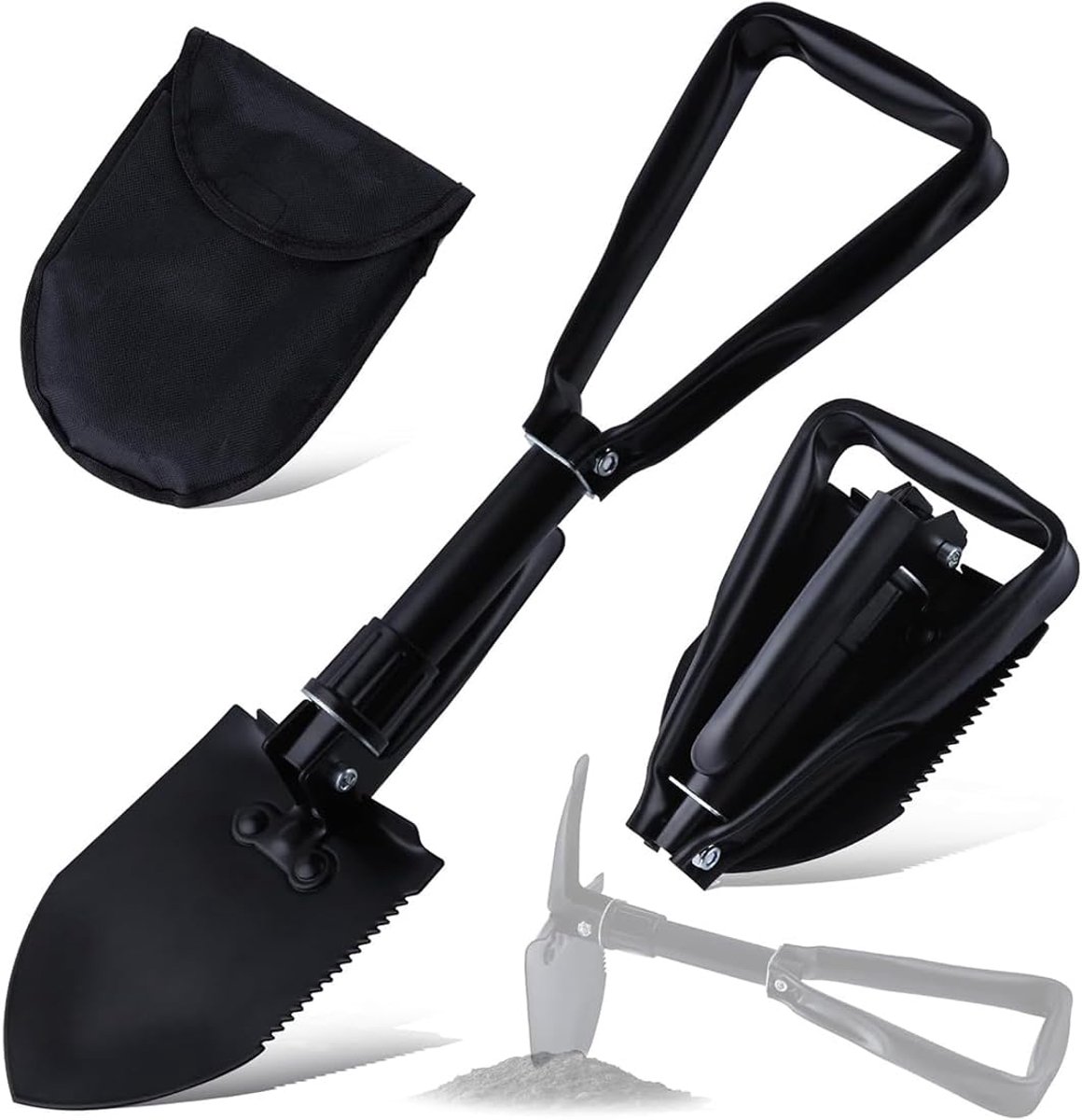 SnelShoppen - Mini opvouwbare schep hoog koolstofstaal - Draagbare campingschep voor militaire stijl - Multifunctionele tool voor tuinieren, wandelen,