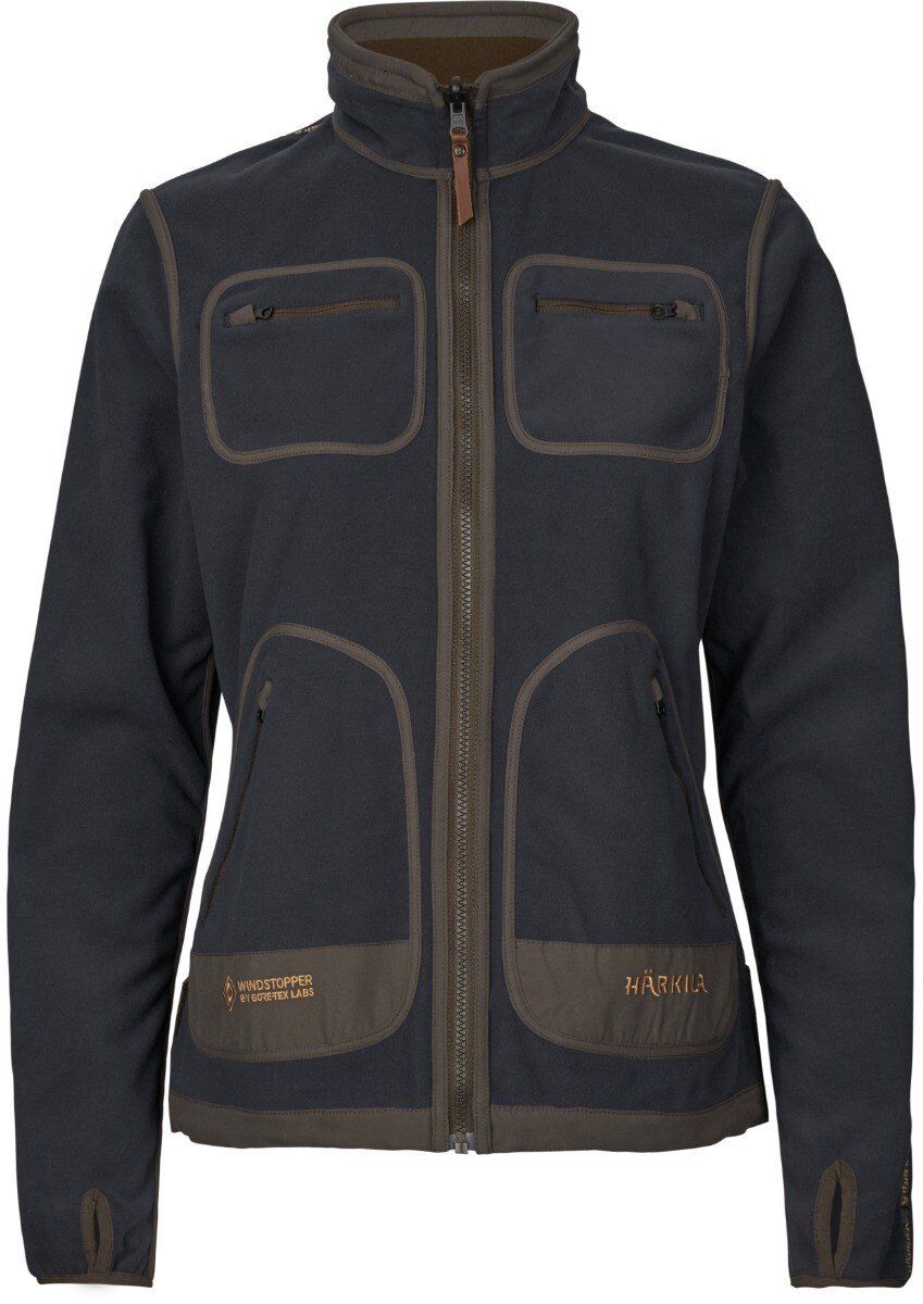 Härkila Kamko Dames fleece Windbreaker Winddicht Fleece Outdoor Fleece Willow green/Deep well purple Maat M
