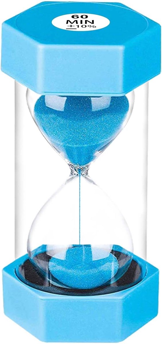 SnelShoppen - Kleurrijke Zandloper 60 Minuten - Kindvriendelijke Alarmklok Timer - Veilig ABS Materiaal - Perfect voor School, Tandpoetsen, Spelletjes