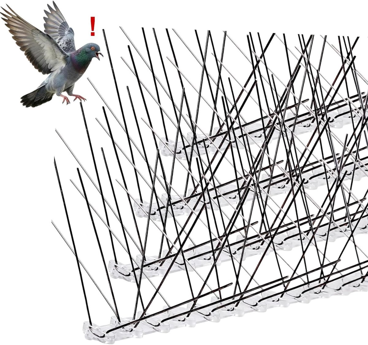 SnelShoppen - 8 Stuks RVS Pigeon Shovels Vogelbescherming - Deter Crows, Sparrows, Swallows - 25.5x11 cm - Corrosiebestendig en Duurzaam