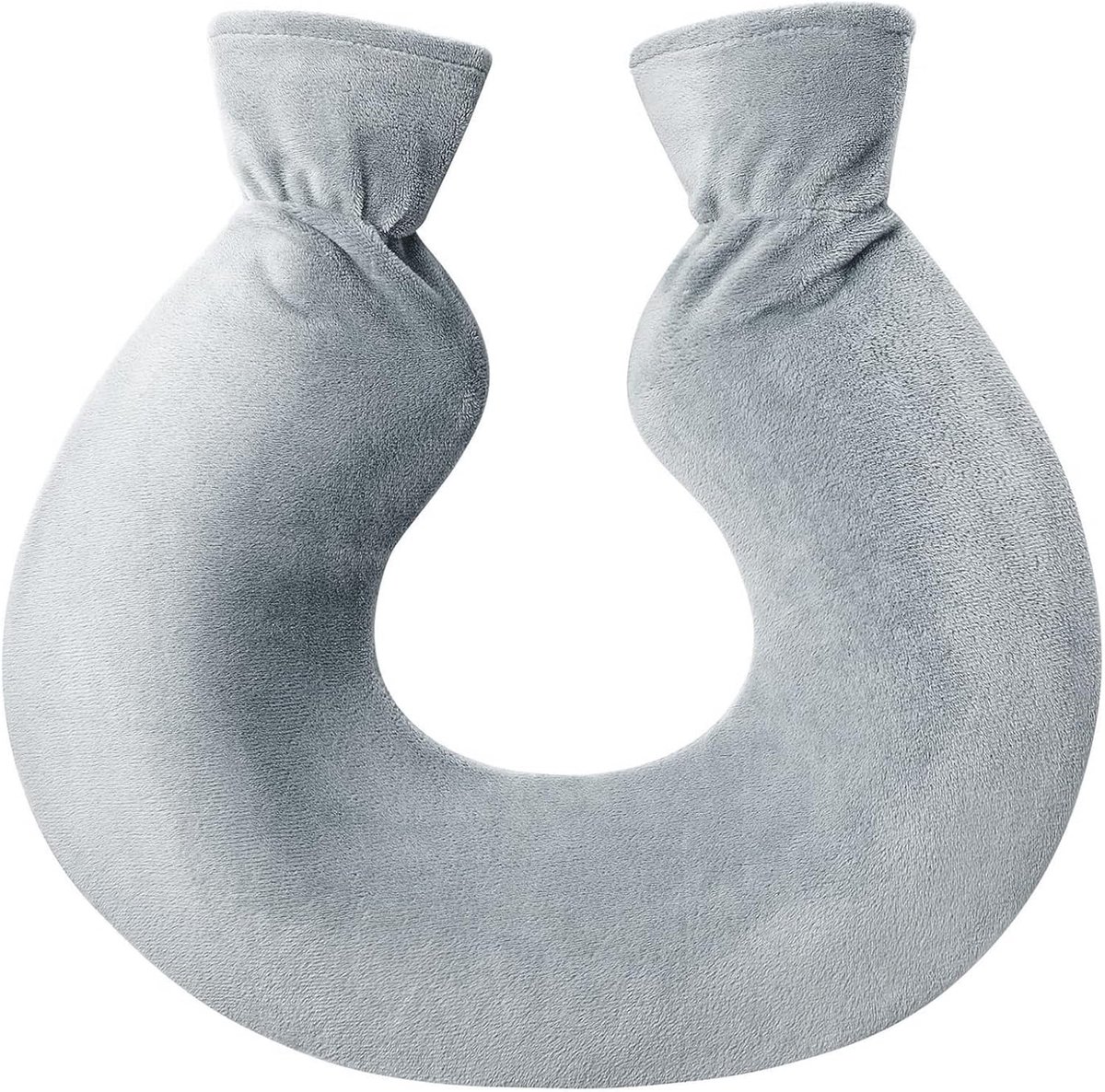 SnelShoppen - 2 L U-vormige Warmwaterkruik voor Nek en Schouders - Natuurrubber Warmwaterzak - Verlichting van Nekpijn met Zachte Fleece Cover - Ideaa