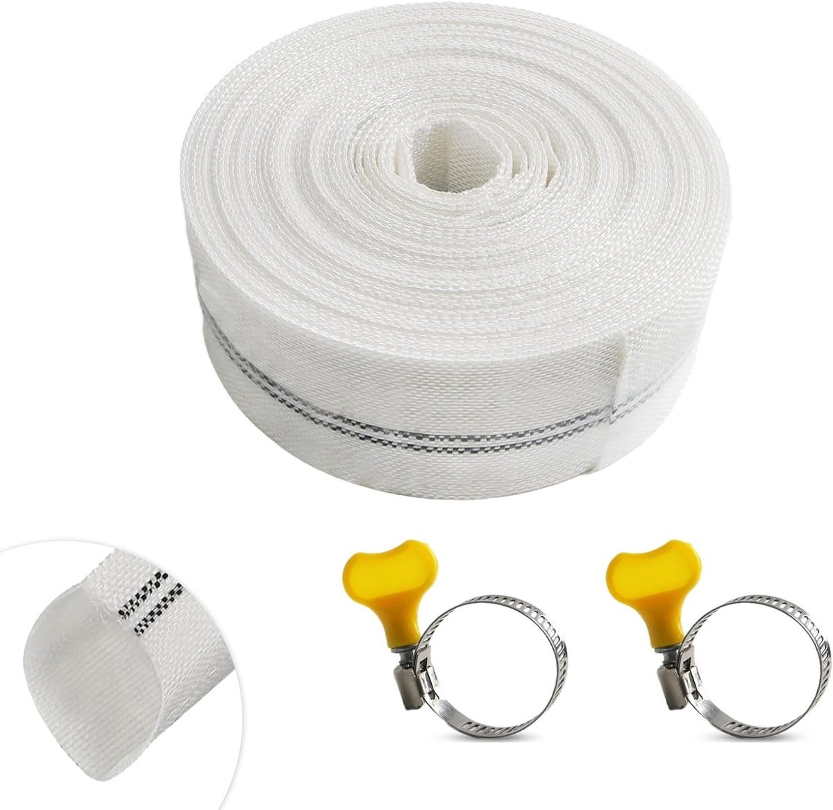 Flexibele Tuinslang 10m - 1 1/4 Inch Slang voor Duiken, Modderwaterpompen en Tuinbesproeiing, Wit