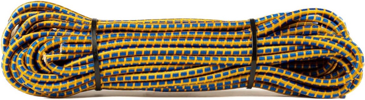 SnelShoppen - Elastische Rondtouw (6 mm, 10M, Kleurmix) - Professionele Kwaliteit - Weerbestendig en Herbruikbaar - Breeksterkte 80 kg - WLL 40 kg