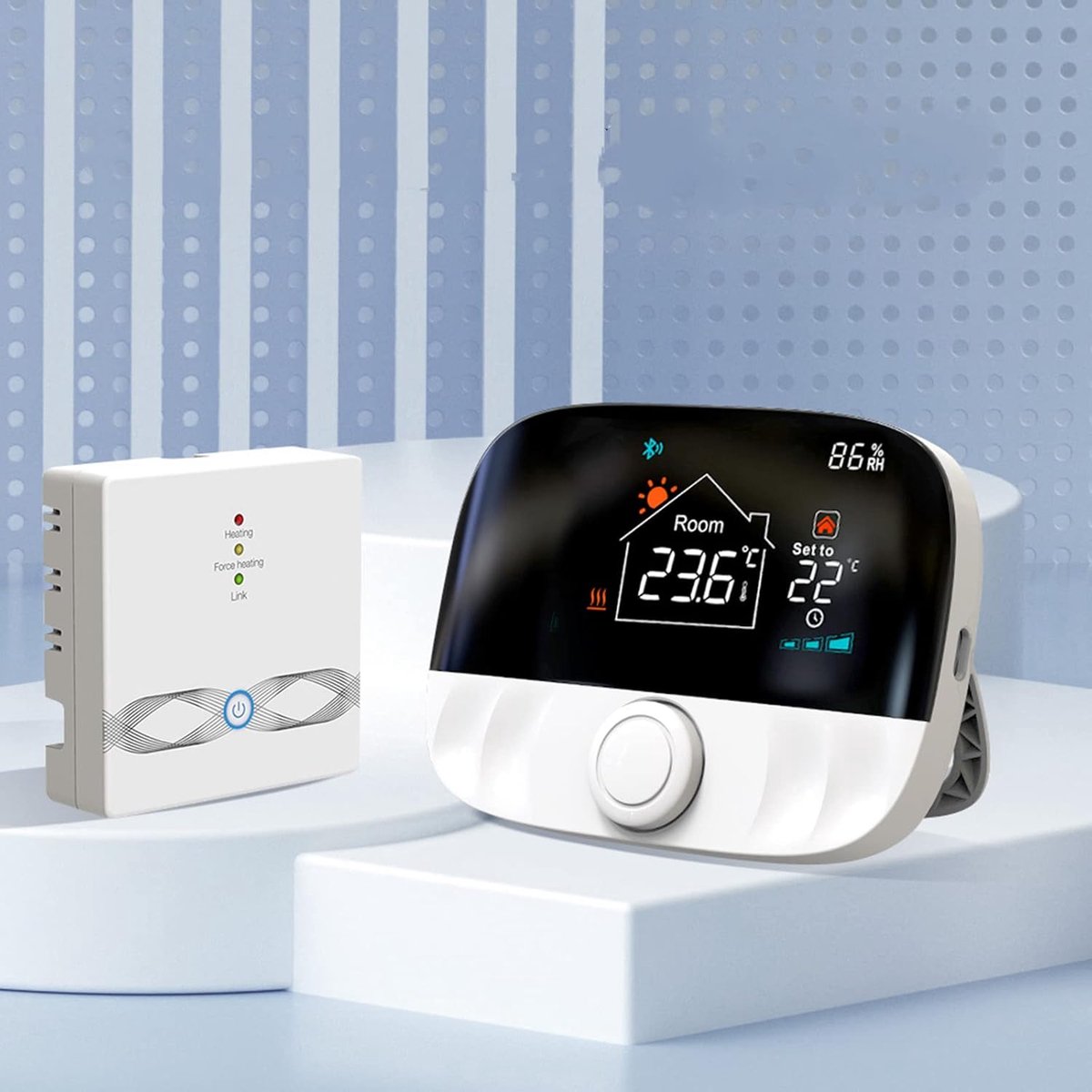 SnelShoppen - Slimme Tuya Thermostaat voor Gas/Warmwater Boiler, WiFi Verwarming Thermostaat met Ontvanger, Afstandsbediening, Kamerthermostaat