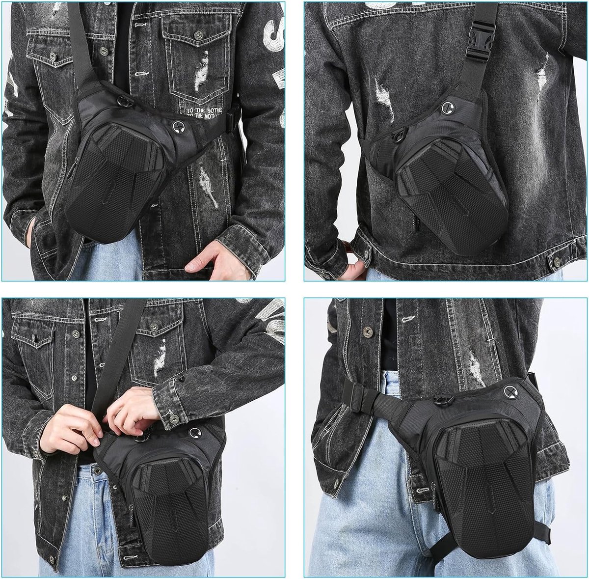 SnelShoppen - Motorcycle Leg Bag Thigh Bag Waterproof Met Verstelbare Beenriem - Perfect Voor Fietsen, Motorrijden, Kamperen, Hiking - Robuuste EVA Ha