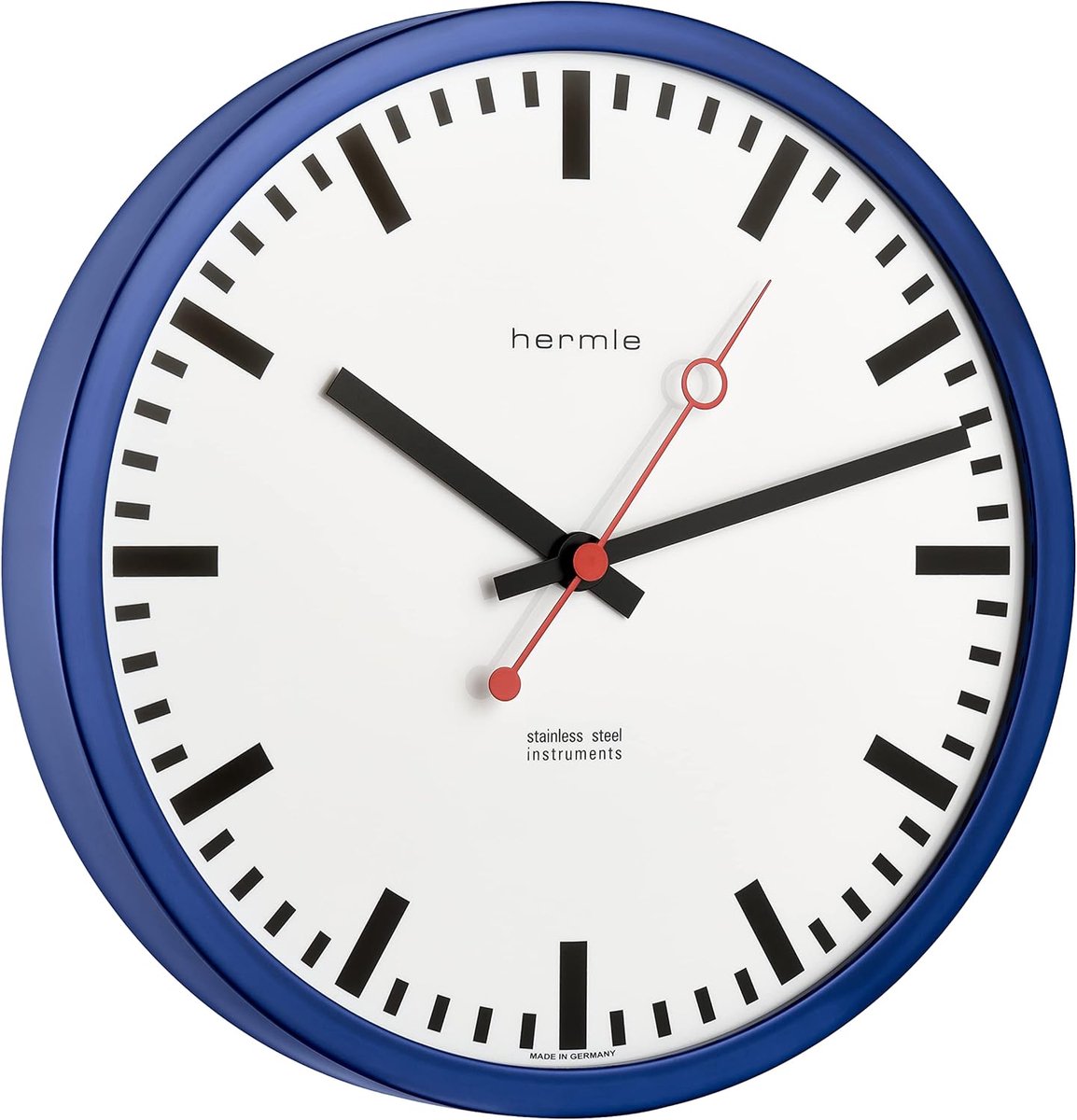 Station Klok - Wandklok Radio - Tijd Weergeven - Klassieker Heruitgegeven - 30 cm Diameter - Blauw