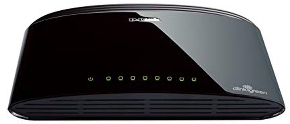 Netwerk Switch - Ethernet Hub - Internet Verbinding - Ventilatorloos Design - 8 Poorten - Zwart