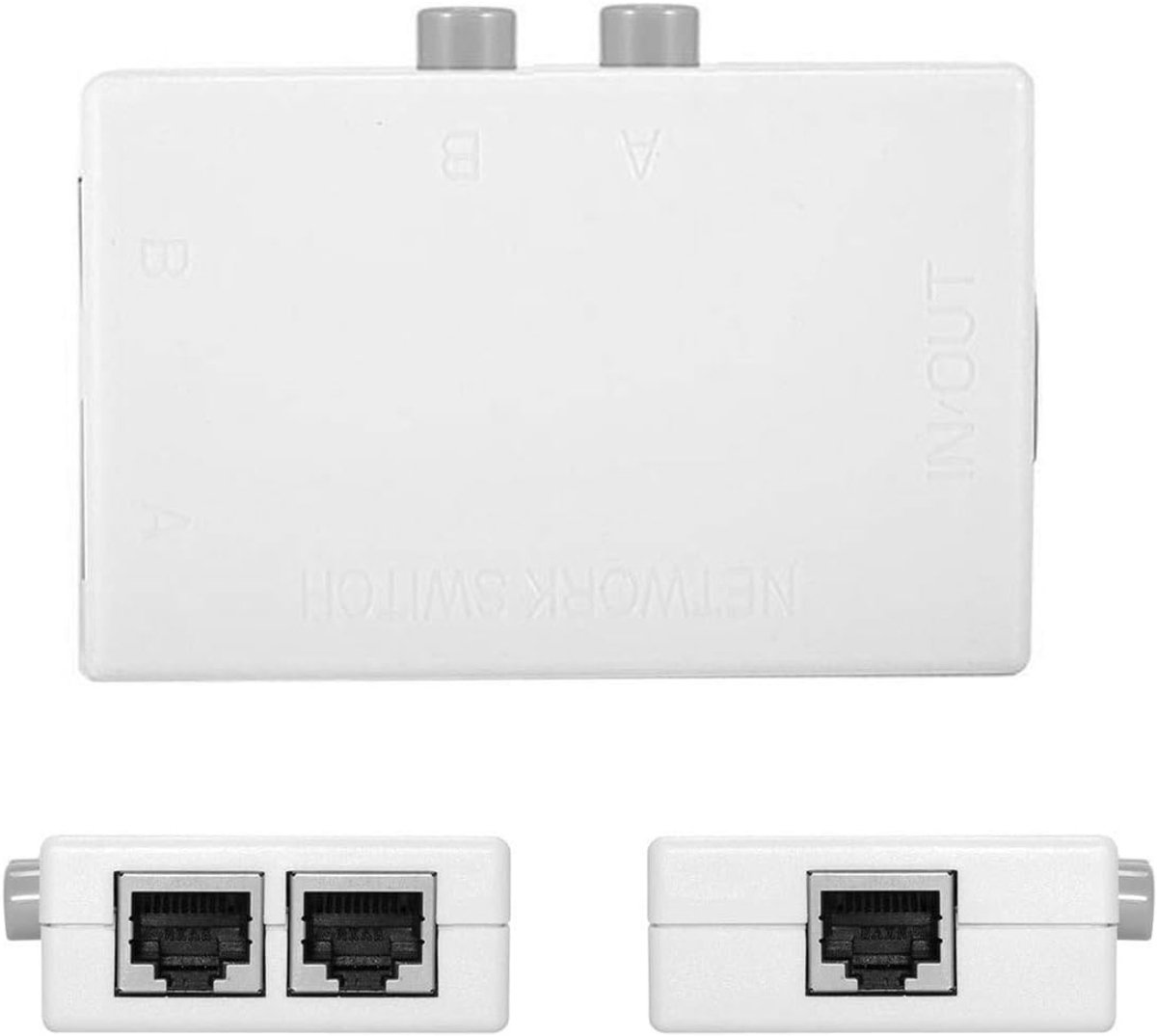 Netwerk Switch - LAN Selector - Netwerken Delen - Fysieke Isolatie - 2 Poorten - Zwart