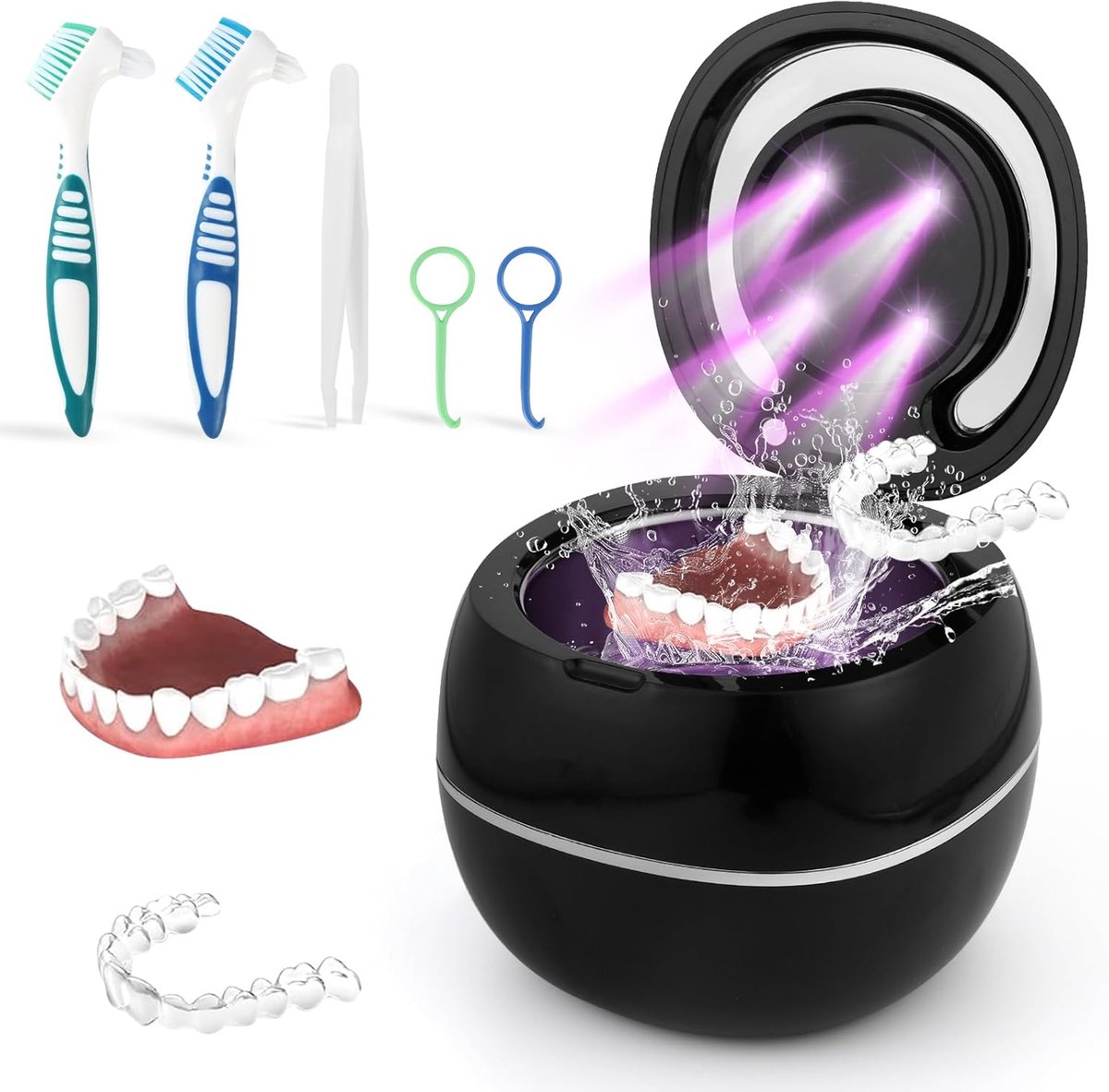 Ultrasone Reiniger - Schoonmaakapparaat - Sieraden Schoonmaken - 42000 Hz Kracht - 180 ml - Zwart