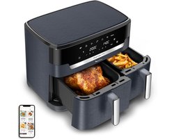 Airfryer Dubbele Mand - Heteluchtfriteuse XXL - Grote Maaltijden Bereiden - Synchroon Koken - 11 Liter Capaciteit - Zwart