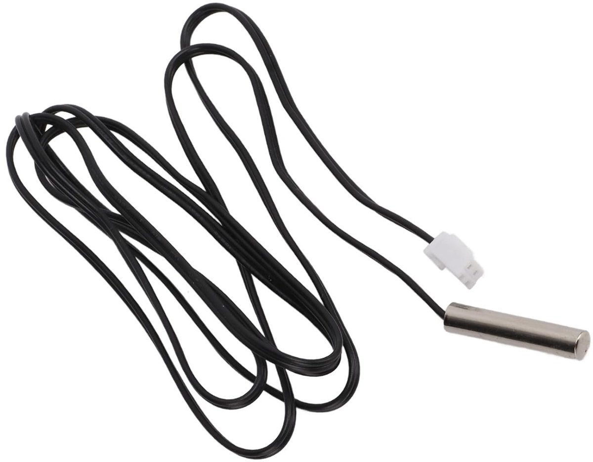 Temperatuursensor - NTC sensor - Temperatuur meten - Waterdichte RVS probe - 1 meter kabel - Zilver