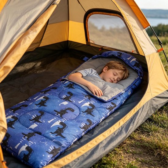 Slaapzak voor kinderen - Compacte, lichtgewicht 3-seizoenen slaapzakken voor camping en outdoor van Merkloos — afbeelding 3