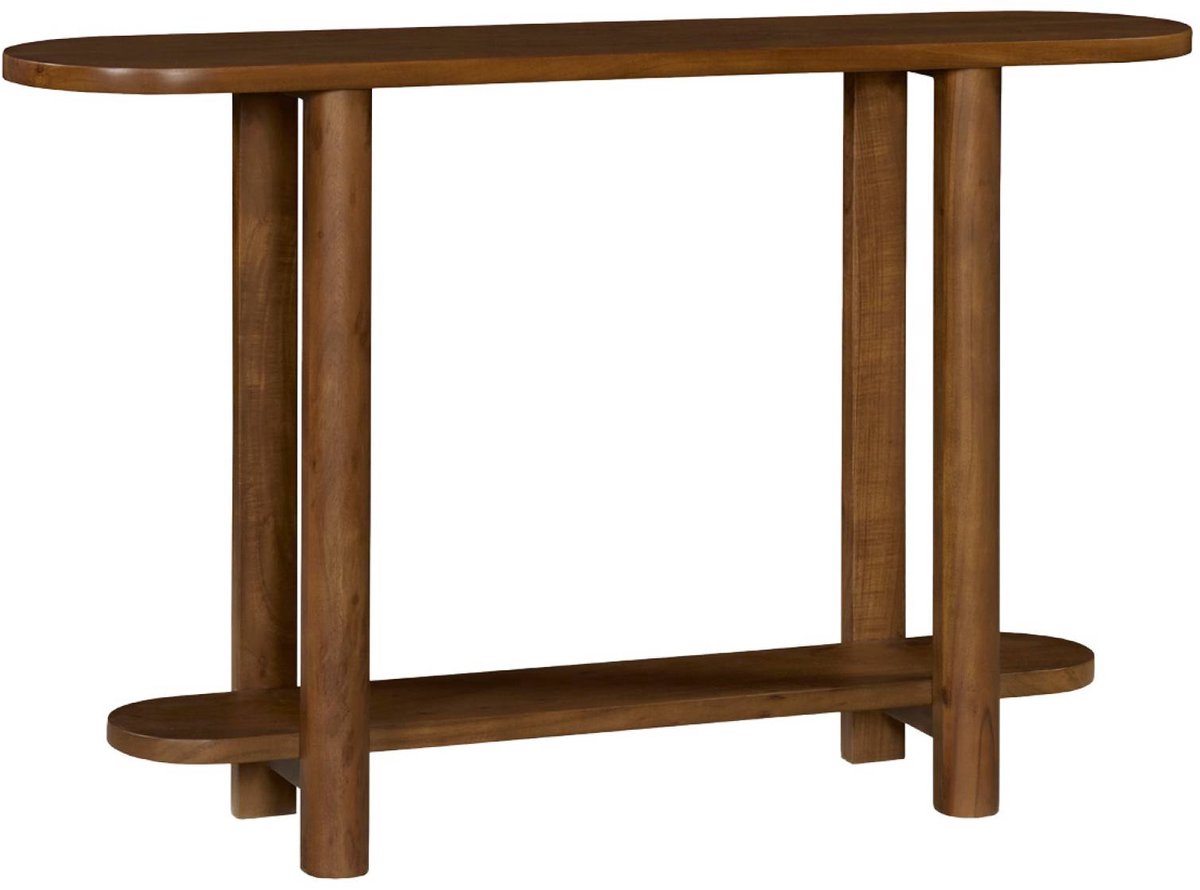 sweeek - Sidetable van acaciahout met 2 niveaus ovaal - sana