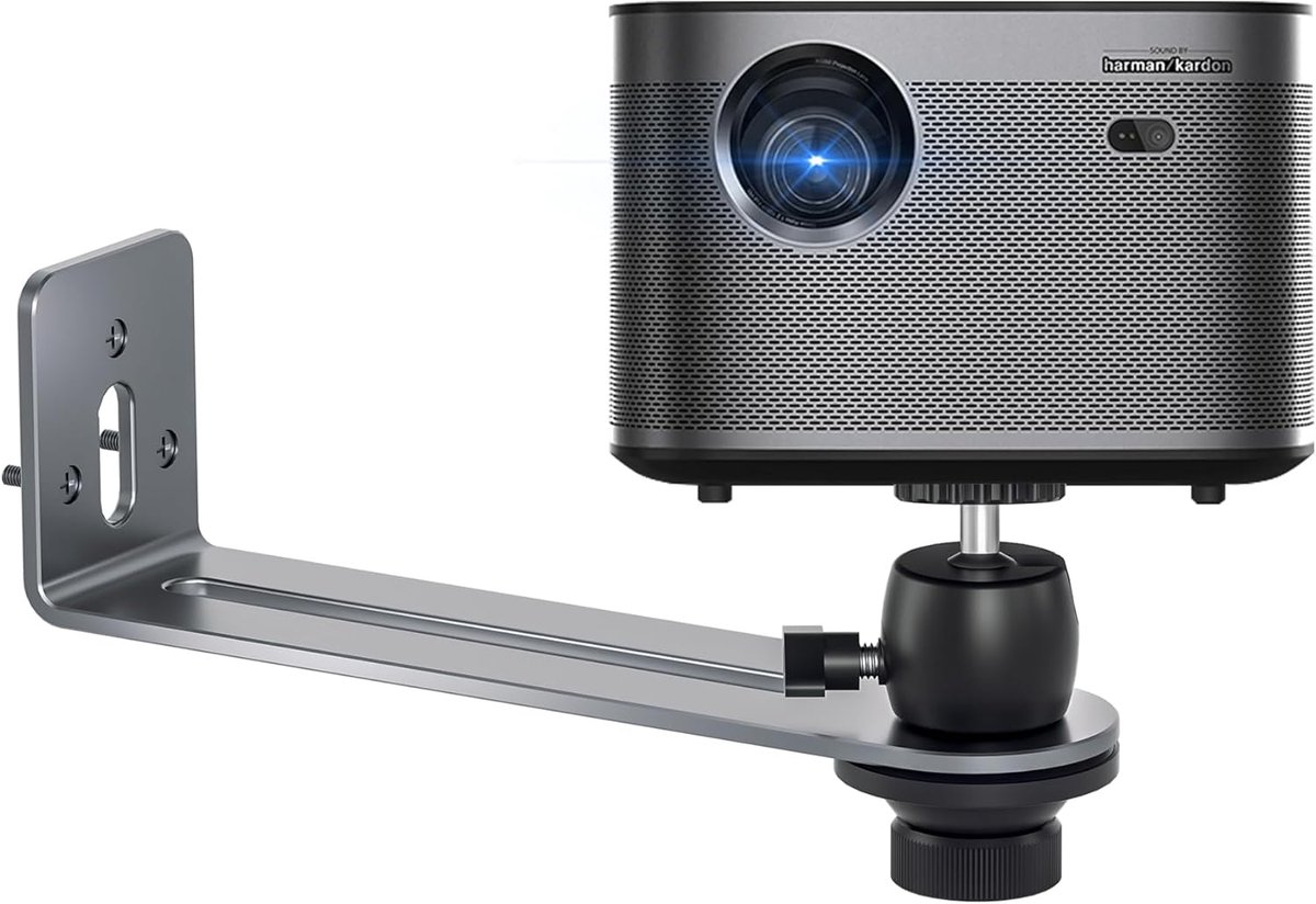 Projector Beugel - Universele Houder - Thuisbioscoop Inrichten - 360 Graden Draaibaar - 10 x 18.6 x 10.3 cm - Wit