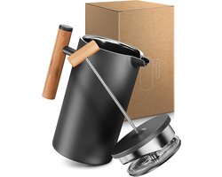 French Press - Koffiezetapparaat - Koffie Bereiden - Dubbelwandig RVS - 06 Liter - Nautic Night