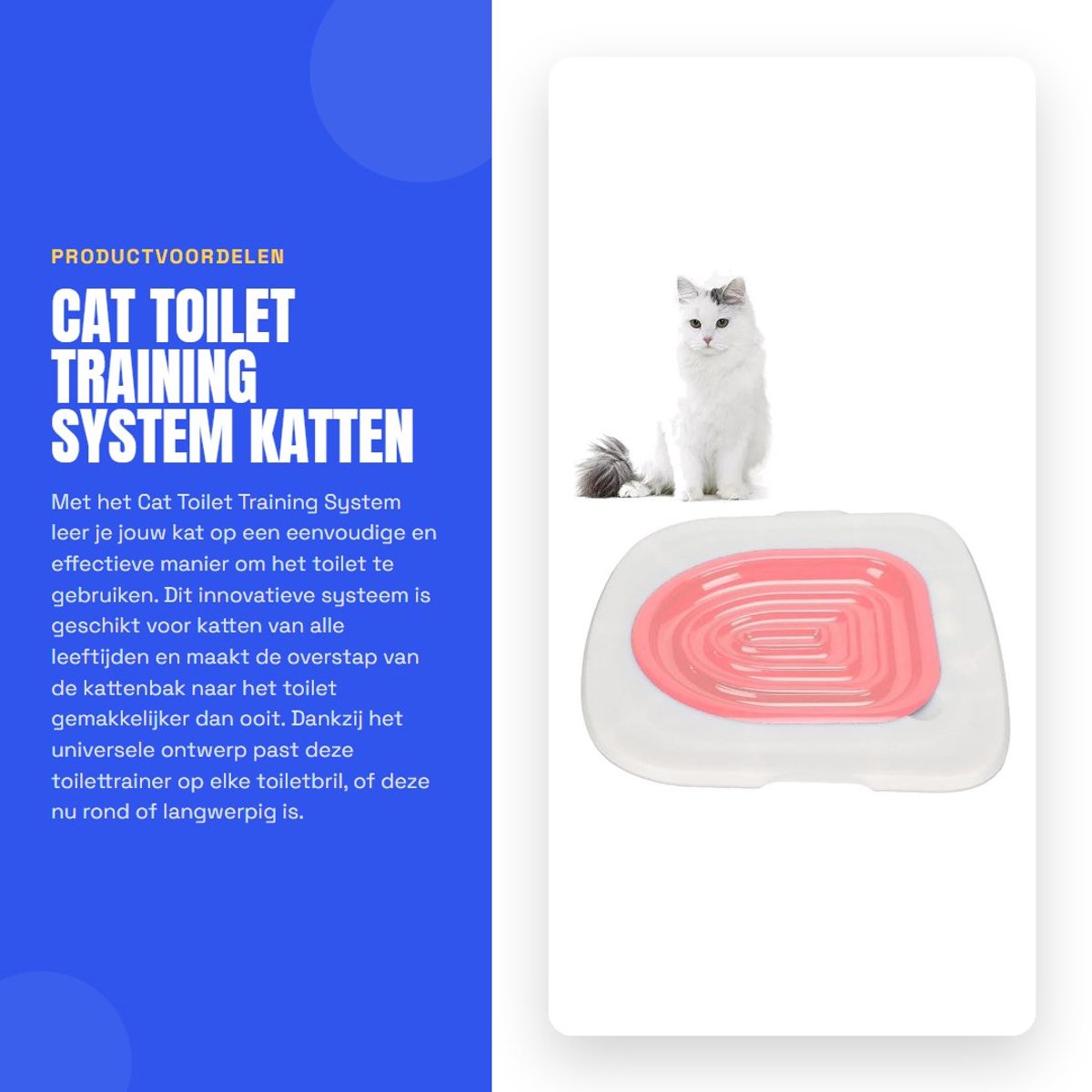 Dailygoods- Katten Toilet Trainingssysteem Universeel - Herbruikbare Toilet Trainer - Draagvermogen - Verwijderbaar Ontwerp - Geschikt voor Alle Toiletten - Praktisch in Gebruik