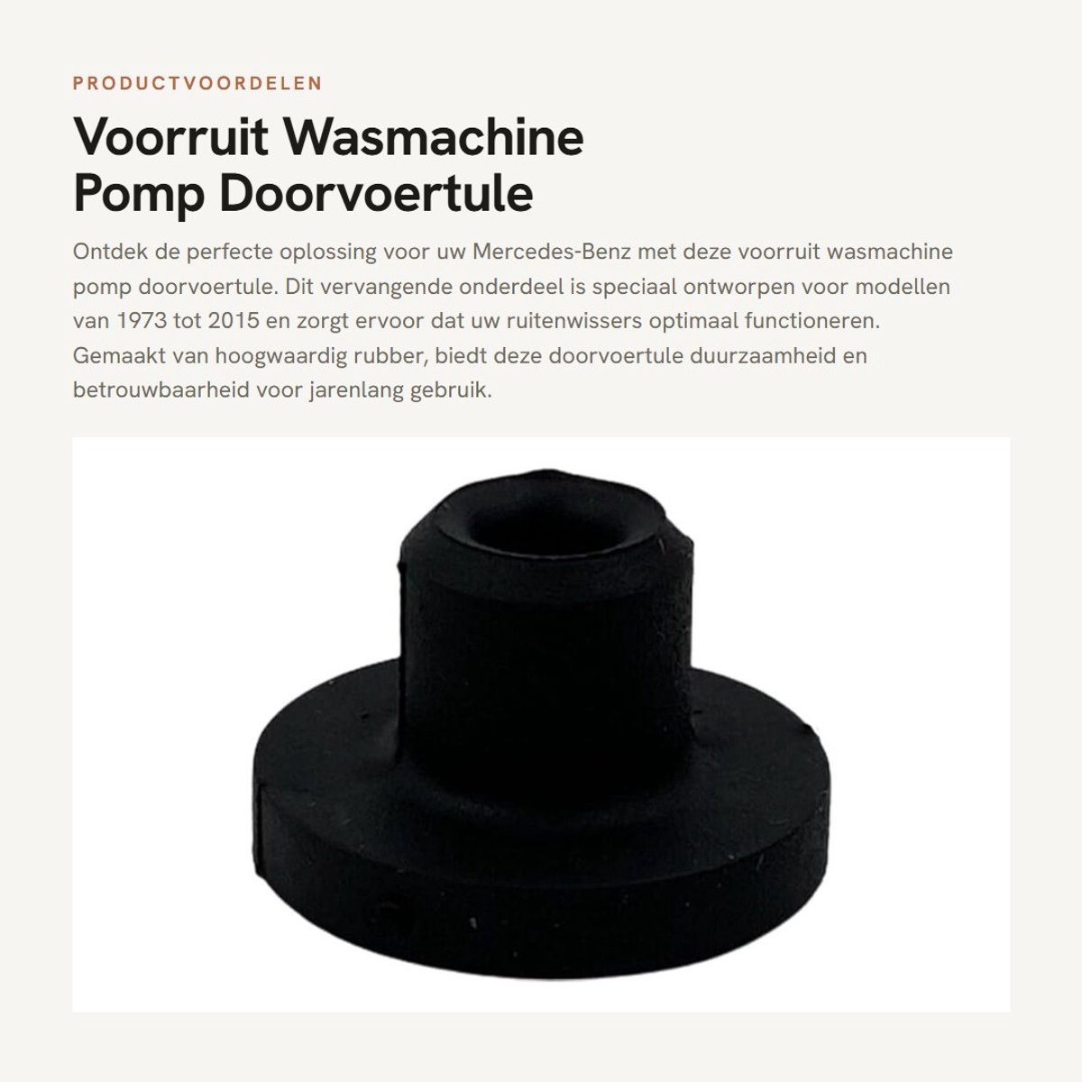Dailygoods- Doorvoertule Geschikt voor MERC-EDES-BENZ 1973-2015 - Ruitenwisserpomp - Rubber - Duurzaam - Zwart - Perfecte pasvorm - Pompdoorvoer