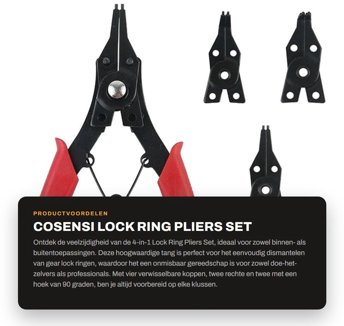 Dailygoods- Lockring Tang 4-in-1 - Oogjestang - Zeilringtang - Hoogwaardig Gereedschap - Roestvrij Staal - Antislip Handvatten - Ringtang