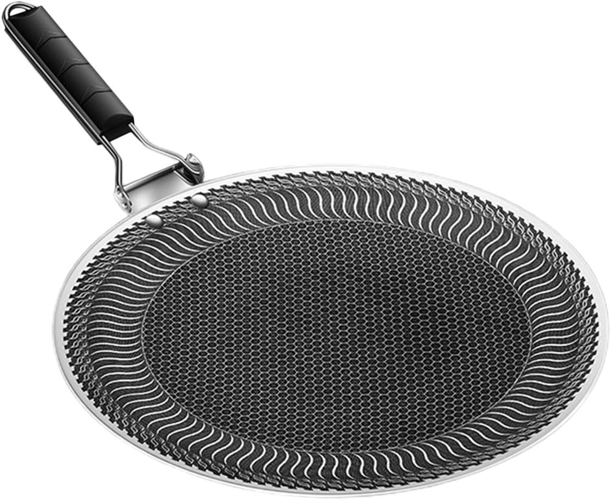 Barbecue Bakplaat Koekenpan Grill Buiten Koken Opvouwbaar Handvat 57.5 x 37.5 cm Zilver