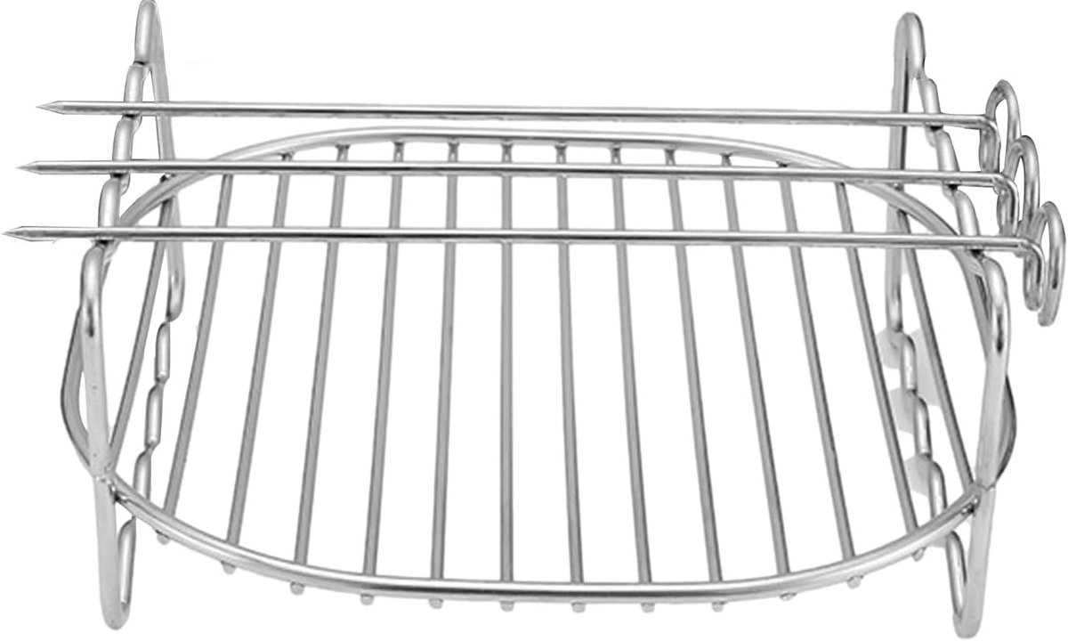 Airfryer Rack Panaccessoire Grillstandaard Dubbel Koken Roestvrij Staal 6 7 8 inch Zilver