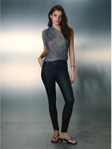 Next - Dames - Skinny petite jeans met coating - Petite - Zwart