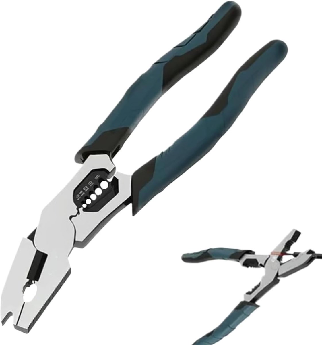 Draadkrimptang - Handsnijders - Elektrisch Werk - 6-in-1 Functionaliteit - 23 cm - Zilver