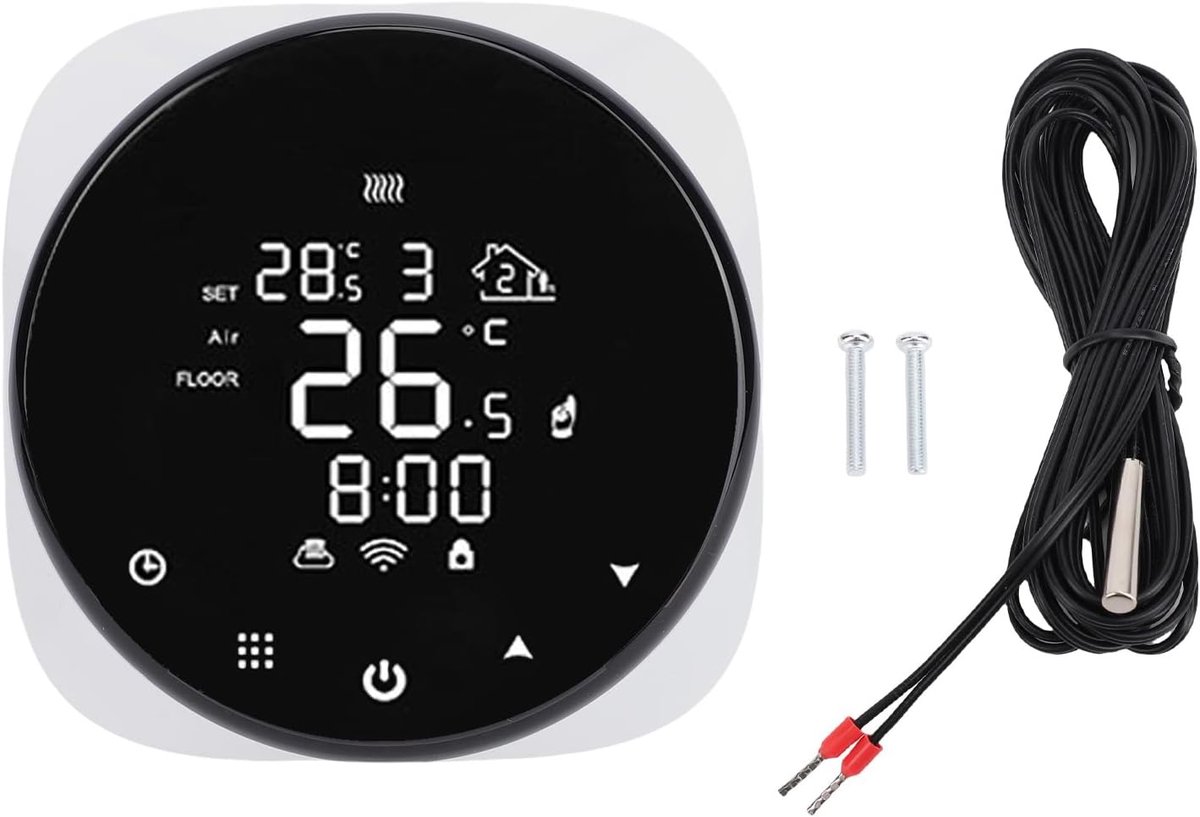 Slimme Thermostaat - Vloerverwarming Regelaar - Comfort Instellen - Afstandsbediening Via App - Wandmontage - Wit