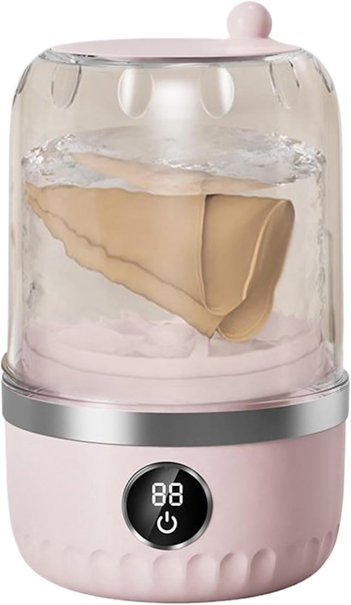 Draagbare Mini Wasmachine Compacte Wasmachine Kleine Wasjes Stille Werking 1 Liter Roze