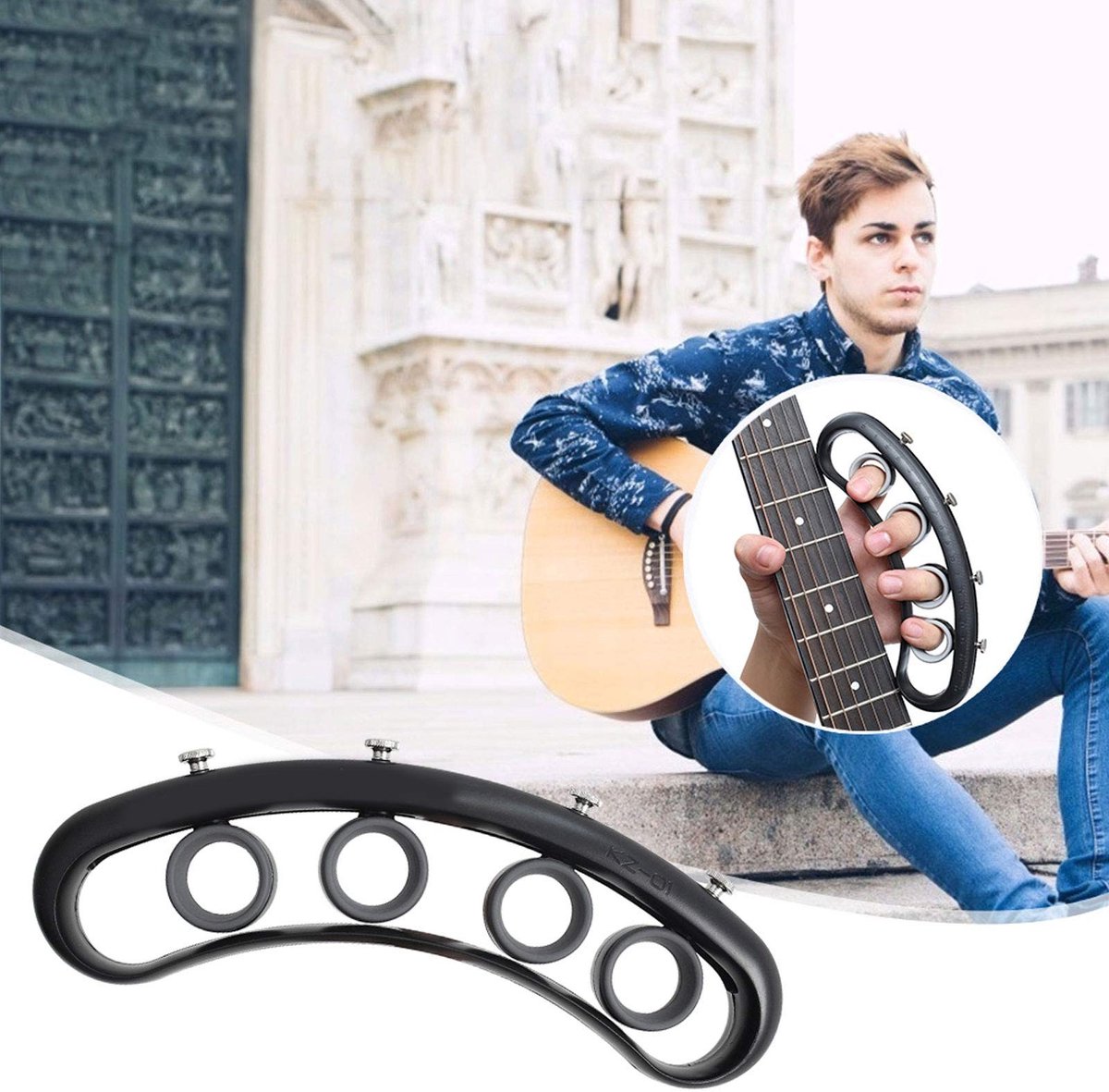 Dailygoods- Vingerexpander Instelbaar - Oefengereedschap - Vingerverlenging - Muziekinstrument - Geschikt voor Gitaar/Piano - Verhoogt Flexibiliteit - Vingervergroter
