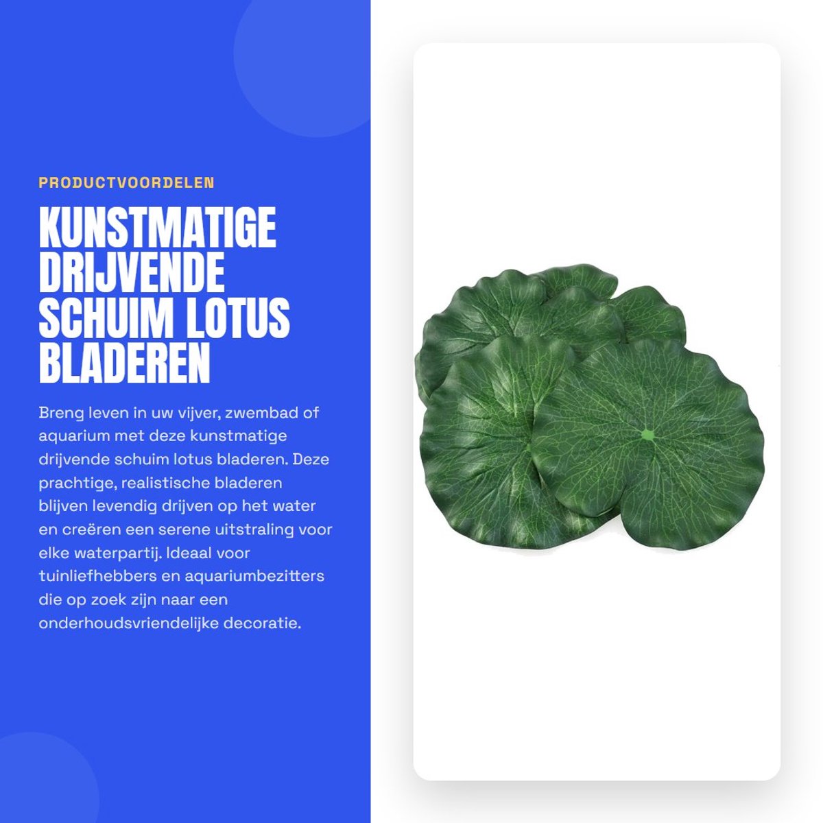 Dailygoods- Lotusbladeren 10 Stuks - Kunstmatig Drijvend - Vijver Decoratie - Aquarium Decor - Levendige Kleur - Prachtige Uitstraling - Vijverdecoratie