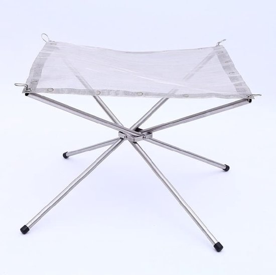 Camping Statief - Buiten Koken - Kampvuur Bereiden - Verstelbare Ketting - 52x52x43cm - Koffie — afbeelding 2