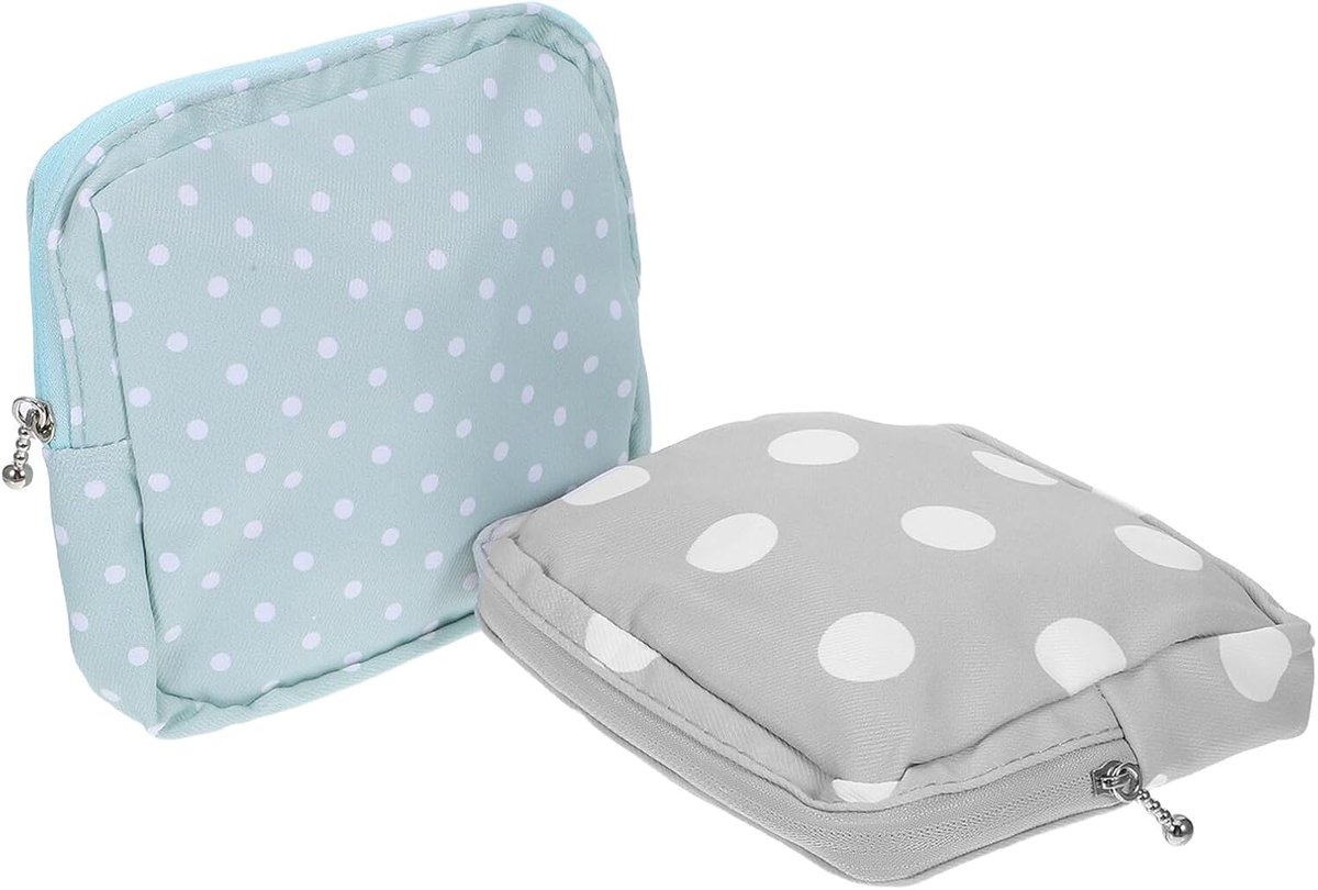 Opbergzakje Maandverband - Menstruatie Tasje - Hygiënisch Opbergen - Met Ritssluiting - 2 Stuks - Diverse Kleuren