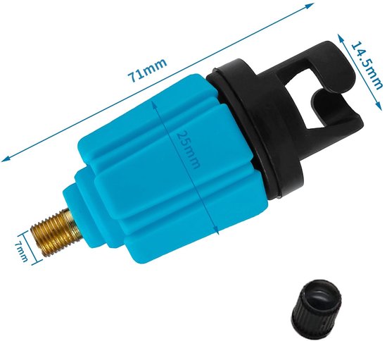 Ventieladapter - Pomp adapter - Watersport opblazen - Duurzaam rubber koper - 10 x 14 cm - Blauw — afbeelding 4